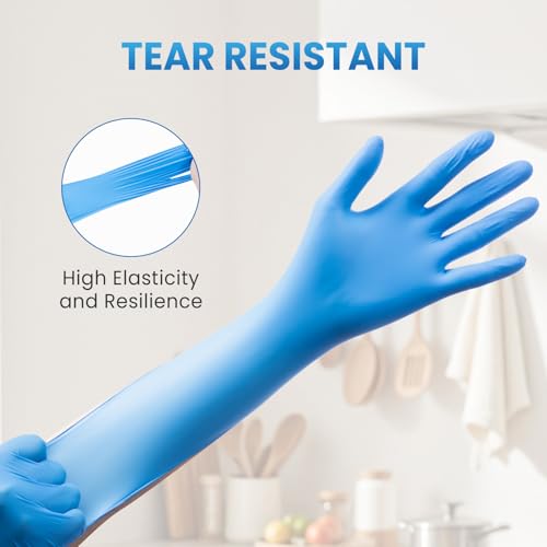 Borje Nitrile Exam Gloves Large, 100 Count Disposable Gloves, Blue - color: Blue, size: Large