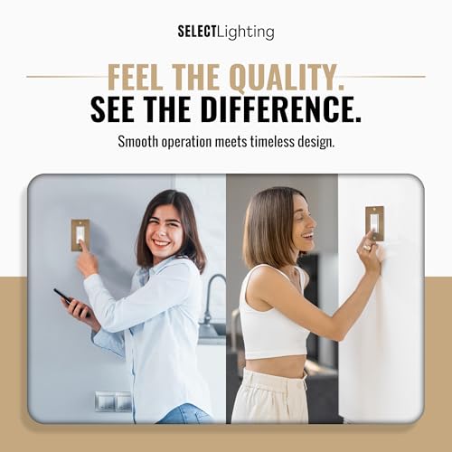SELECT 1-Gang Solid Brass Wall Plate Cover, Black w/Brass Accessories - color: Black with Brass, size: 1 Gang, style: Wall Plate