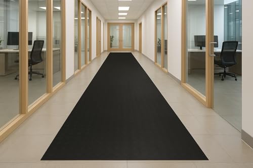 Guardian 24046001DIAM Soft Step Supreme Anti-Fatigue Floor Mat, Diamond, Vinyl, 4'x60', Black - size: 720"L x 48"W x 0.6"Th