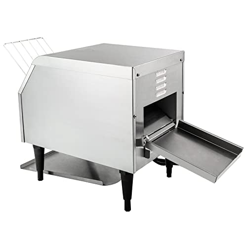 Commercial Conveyor Toaster 150PCS / Hour Toasting Bread Bagels 110V Electric Countertop Belt Machine for Restaurant Home Bread Bagel Breakfast, 1300W Stainless Steel Heavy Duty Industrial Toasters - color: Silver - G