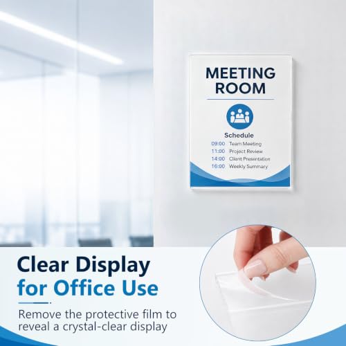 12 Pcs 4 x 6 Wall Mount Sign Holders with Tape Adhesive - style: 12 Pcs-4×6 Inch-Vertical