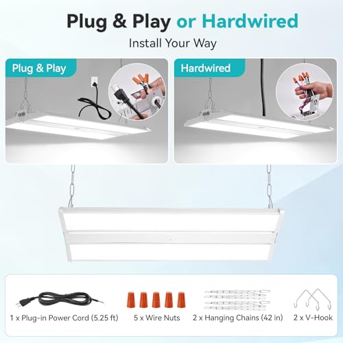 LED Linear High Bay Light 2FT 2 Pack 200W, 30000LM, 0-10V Dimmable