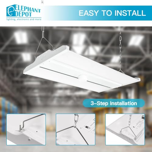 2 PK 2FT LED Linear High Bay Shop Lights with Motion Sensor,155W,20825LM,135LM/W,5000K High Bay Lights,120-277V,0-10V Dimmable UL and DLC Listed Commercial Bay Lighting for Garage,Shop - size: 155W