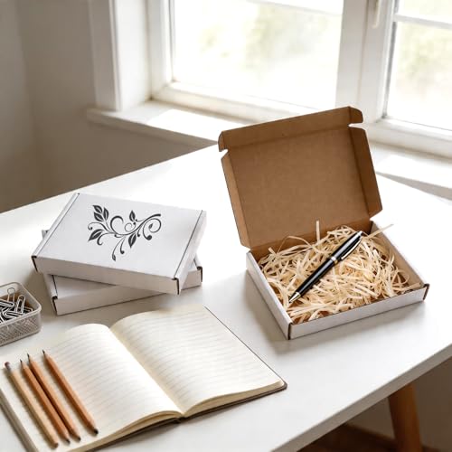Fishat 7" x 5" x 1" White Corrugated Cardboard Shipping Boxes Set of 25 - size: 7" x 5" x 1"