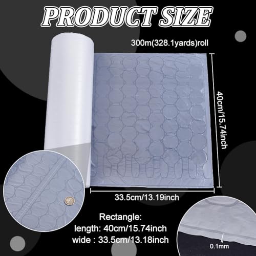 BENECREAT Small Bubble Pillow Packaging Padding Roll, 15.7x13 Inch Air Pillows for Shipping, Inflatable Bubble Packing, Purse Stuffing, 984ft/roll - size: 15.7x13 Inch