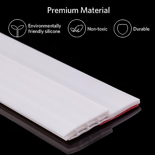 Suptikes Door Draft Stopper Under Door Sweep for Exterior & Interior Doors, Weather Stripping Door Seal, Strong Adhesive Door Sweep Soundproof Weather Stripping, 2" W x 39" L, White - color: White