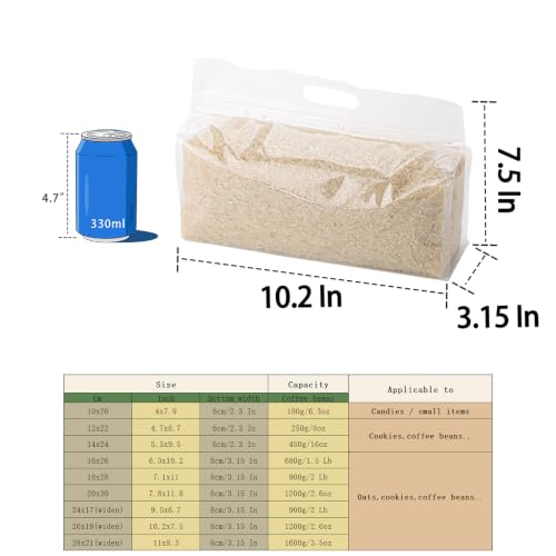 50 Pcs Clear Resealable Bags with wider bottom, 10.2" x 7.5" Zipper Food Storage Bags with Handle, Stand Up, Reusable, Sealable, for Packaging Products - color: Clear, size: 10.2" x 7.5"