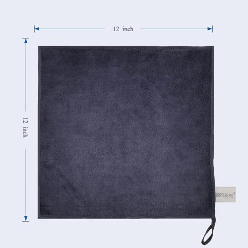 Premium 400 GSM Microfiber Cleaning Cloths, 12 Pack Ultra Absorbent Lint-Free Cleaning Rags & Towels for Car Detailing, Kitchen, Glass & Household Cleaning, Reusable Washable 12" x 12" - color: Grey
