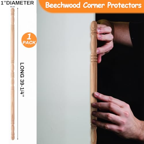 Doublefill 1 Pack Red Oak Wood Wall Corner Guards, 39-1/2'' x 1'' - color: Red Oak, size: 39-1/2'' X 1''