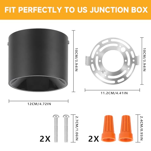 LED Ceiling Spotlight Indoor CRI 97+ Modern Cylinder Light Ceiling Mount - color: Black, size: 3 Pack – 3000K Warm White