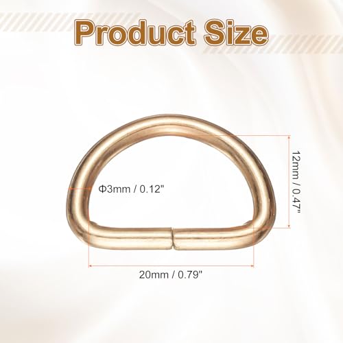 HARFINGTON D Ring Metal D-Shape Buckle Clips Multi-Purpose Buckle Strap Sewing Accessories for Collars Webbing Strap - color: Gold, size: 16mm