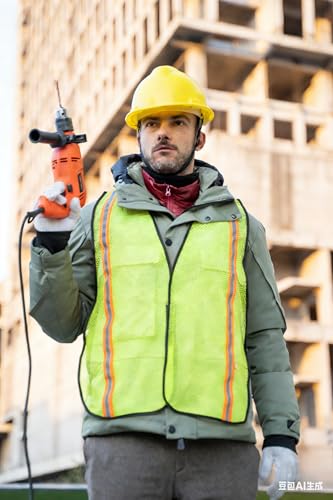 Dazonity High Visibility Reflective Safety Vest, Durable Mesh,High Visibility Reflective Strips, Fit for Men & Women, Work, Construction,Cycling, Surveyor, - color: Yellow-10packs