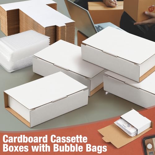 Marspark 50 Pack Small Shipping Boxes 5.51x3.27x1.38 Inches, White - color: White