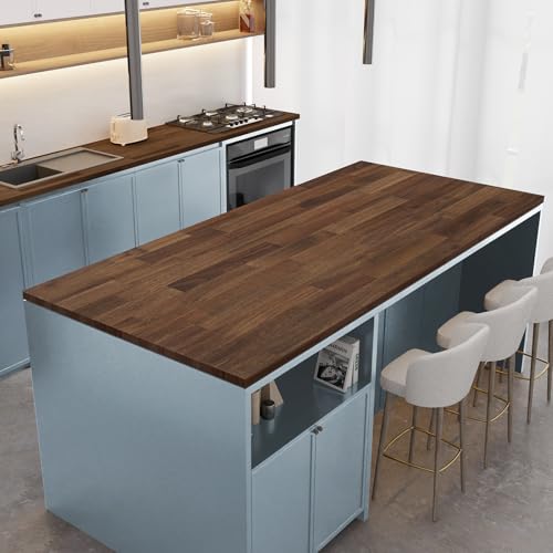 Howizz Walnut Butcher Block Countertop 48 x 36 x 1.5 Inches - Solid Wood Table Top for Island Kitchen Countertop, Desk Top, Dining Table, Workbench Top - color: Acacia - Finger Joint - Walnut - Finished, size: 48"L x 36"W x 1.5"Th