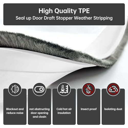 Self-Adhesive Brush Door Sweep, 39.37" L x 2" W, White Silicone - color: 53-white