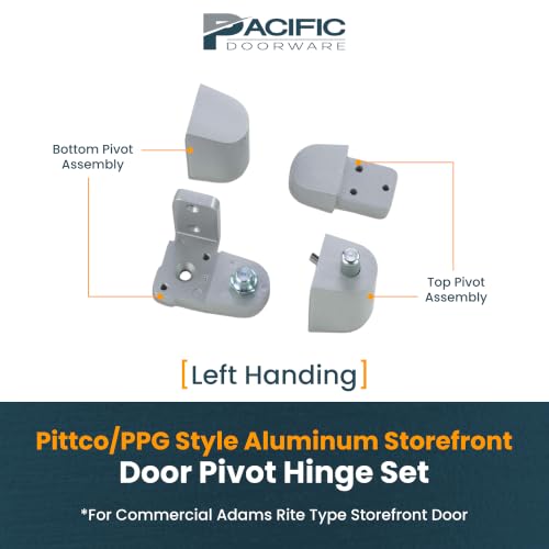 Pittco Style Storefront Door Pivot Hinge Set, Left Hand, Aluminum Silver - size: Left Hand, style: Aluminum Silver
