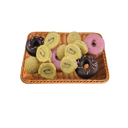 14 "bread basket, fruit basket, imitation wicker hand-woven basket, used as fruit and vegetable, farmer's market display, family restaurant and bakery (2)