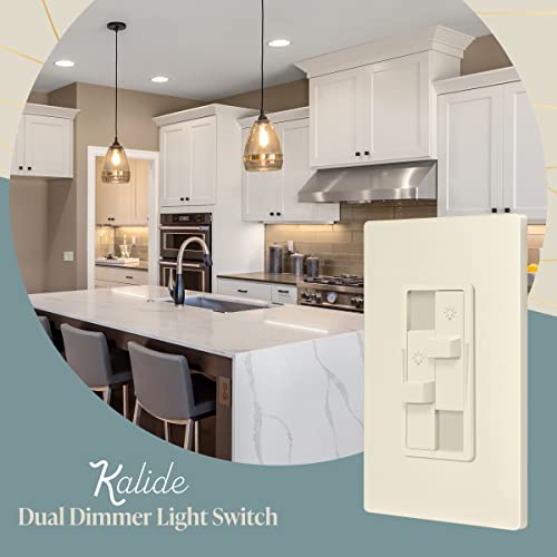 TOPGREENER Dual Load LED Dimmer Switch, Single Pole, LA, 1 Pack - color: Light Almond, size: Dual Dimmer Switch