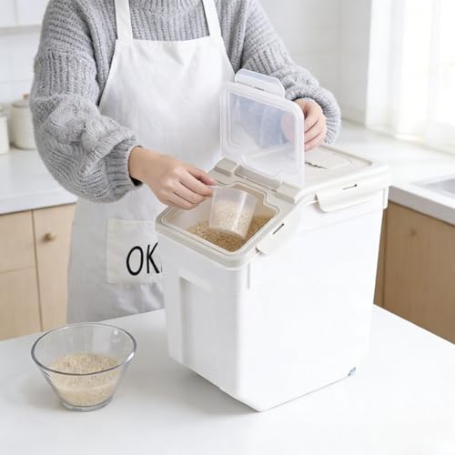 Saim 2 Pack 50lb Flour & Rice Storage Container, Rice Bucket (Grey) - color: 2Pack 50lb Grey