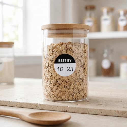 600PCS Expiration Date Stickers, 1 Inch Best by Labels