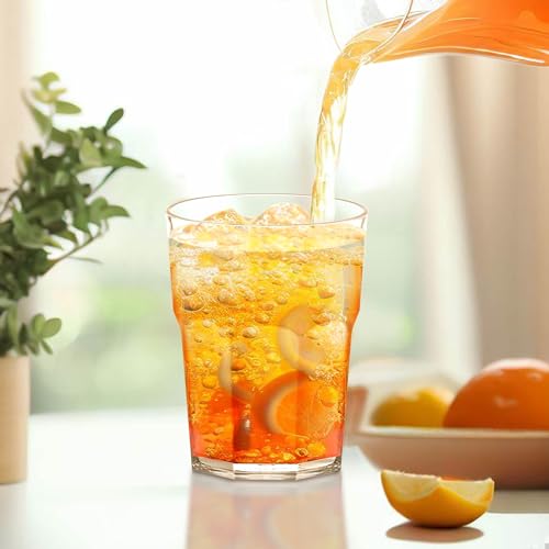 Amazing Abby - Affinity - 14-Ounce Plastic Tumblers (Set of 6), Plastic Drinking Glasses, All-Clear Reusable Cups, Stackable, BPA-Free, Shatter-Proof, Dishwasher-Safe - style: All-Clear, 14 oz
