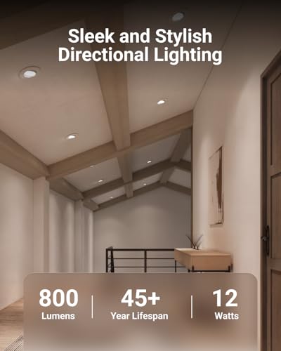Sunco 6 Pack 6 Inch Gimbal LED Recessed Light Adjustable, 12W=60W 5CCT