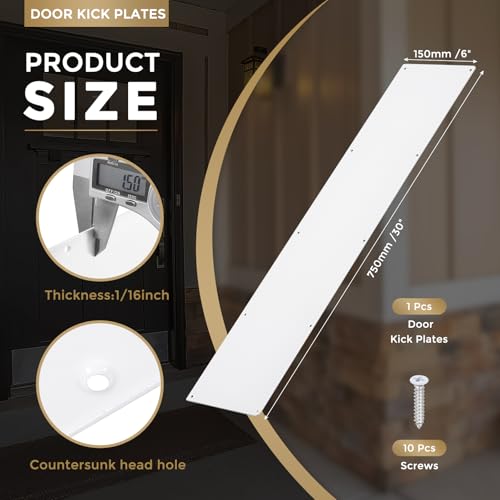 uxcell Door Kick Plate,6 x 30 Inches Kick Plate Door Plate,White-1 Pack - color: White, size: 6 x 30 Inch