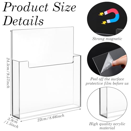 AmazingSpark 2 Pack Magnetic Brochure Holder Acrylic Holder, 8.5 x 11 Inch - size: 8.5 x 11 Inch