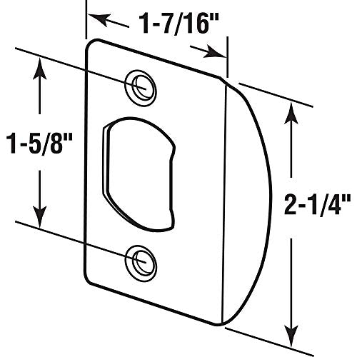 Prime-Line E 2516 Door Latch Strike Plate, Steel Construction, Classic Bronze Finish (2 Pack) - color: Bronze