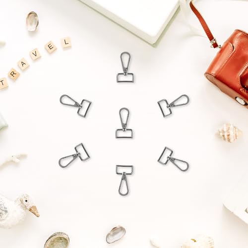 20 Pcs Metal D Ring Swivel Lobster Claw Clasp Snap Hooks Purse Hardware - color: Black, size: 1 Inch