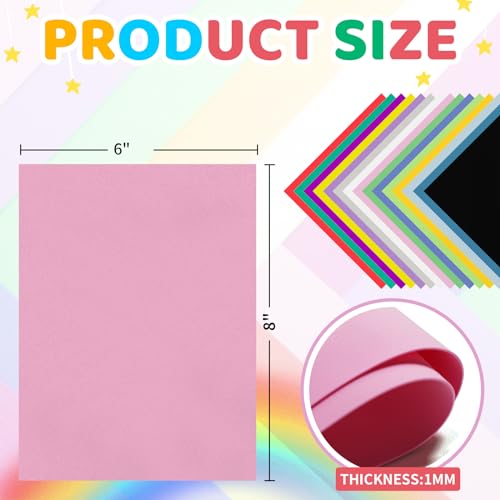 biguphate 120 Pack EVA Foam Sheets, 8x6in, 1mm Craft Foam Paper, 15 Colors - color: 15 MIXCOLOR, size: 120PCS-8x6IN-1MM