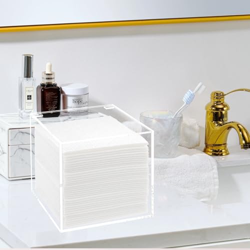 Face Towel Disposable Holder Container Acrylic Facial Towels Box Clear - color: Clear
