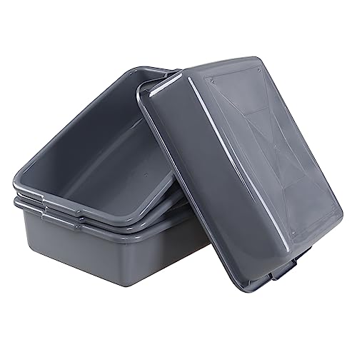 Drephia 4 Pack 13 L Utility Commercial Bus Tubs, Plastic Bus Box Bin