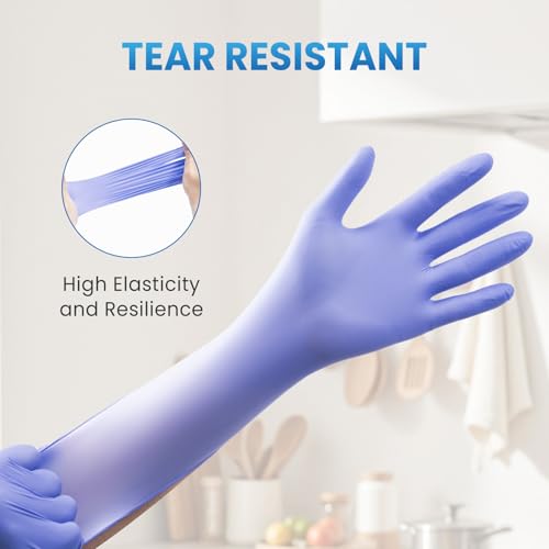 Borje Nitrile Exam Gloves Large, 100 Count Disposable Gloves, Iris Blue - color: Iris Blue, size: Large