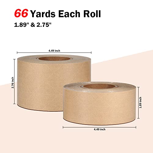 LLPT Kraft Paper Gummed Tape 1.89" x 66 Yards 4 Pack Brown - size: 1.89" x 66 yds