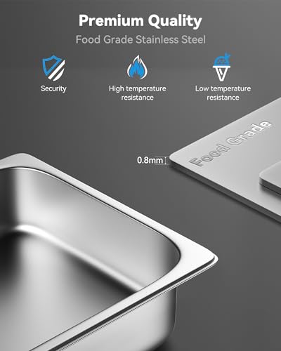 ZeroPone 6 Pack Hotel Pans 1/3 Size 4" Deep Stainless Steel Steam Table Pan - color: 4 INCH, size: 1/3 SIZE