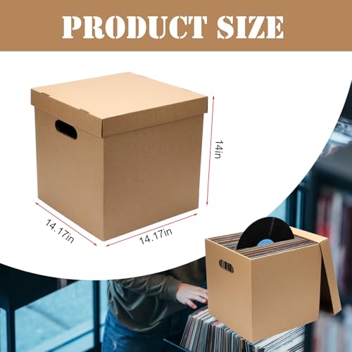 5 Pcs 12'' Vinyl Record Storage Box Record Album Storage Crate