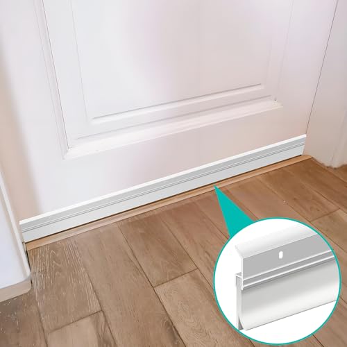 Aluminum Door Rubber Sweep 36 Inch – Heavy Duty Door Draft Stopper, Weather Stripping Seal Strip for Exterior & Interior Doors, Energy Saving, Noise Reduction, Easy Installation