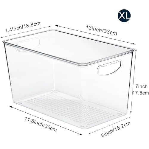 theaoo XLarge Clear Storage Bins with Lids, Stackable Containers, 8 Pack - size: XL (Pack of 8)