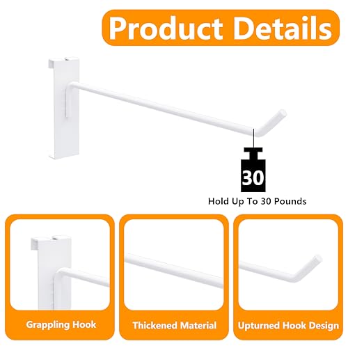 4" Gridwall Hanging Hooks Hangers, White, 25 Pack, Metal - color: White, size: 4 Inch