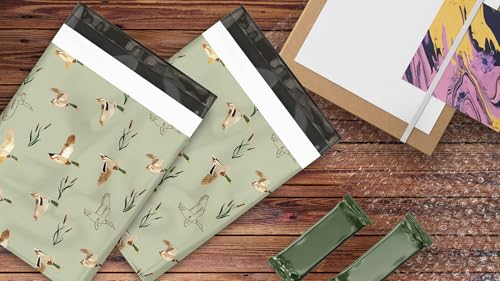 10x13 (100) Ducks Designer Poly Mailers Waterproof Self Sealing Tear Resistant Polymailers Shipping Envelopes Premium Printed Bags For Small Businesses - color: Ducks, size: 10x13 inches