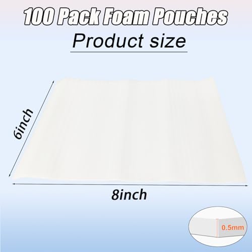 XHmax 100PCS 6x8Inch Cushioning Foam Pouche for Moving and Storing - size: 100PCS-6X8IN(0.5T)