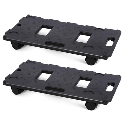 2 Pack Dolly Cart Multipurpose Furniture Mover with 5 Wheels Moving Supplies 220lbs Weight Capacity Each Movers Dollies