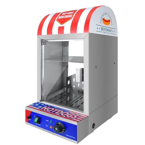 Hot Dog Steamer 2-Tier Hot Dog Steamer Machine with Bun Warmer 27 L/24.52 QT Electric Steamer with Adjustable Temperature