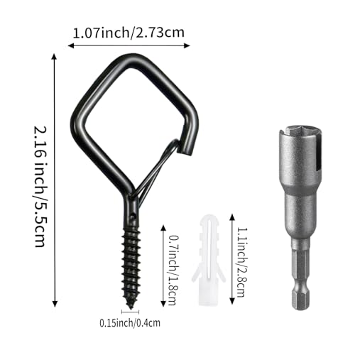 17 Pcs 2.2in Windproof Ceiling Hooks for Plants & Lights - color: Black, size: 17Pcs