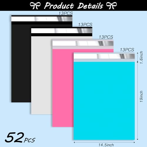 JinRuiKJ 14.5x19 Poly Mailers Variety Pack of 50, 13Pcs Each Color - color: Mixed Color, size: 14.5*19inch 50pcs