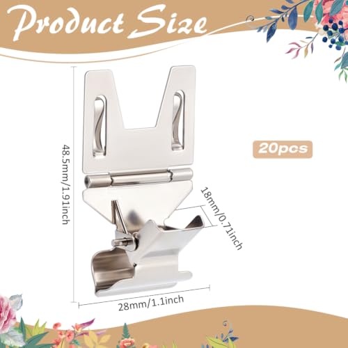 MAYJOYDIY 20 Pcs Platinum Pop Clip Sign Stand Holders Iron Sign Clips - color: Platinum