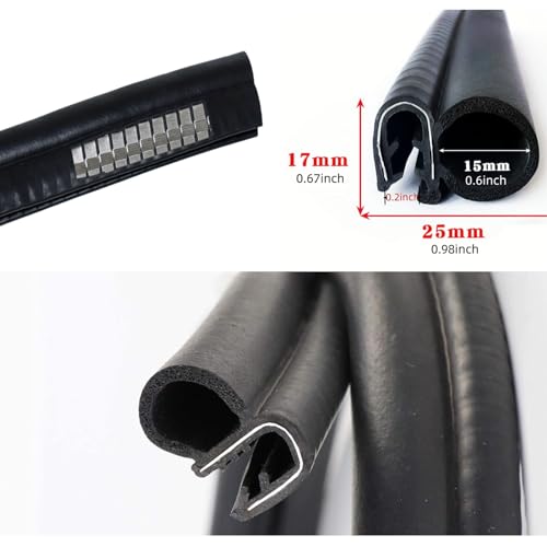Rubber U Channel Bulb Trim Seal,Garage Door Seals Bottom Rubber, Automotive Weather Stripping 11/16" x 3/4" Fits Range 3/64" to 3/8" Edge for Car Bus Camper Boat RV Truck Doors (32 feet) - size: 32 Feet