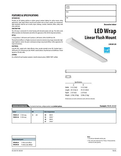 Lithonia Lighting 4' Low-Profile LED Wraparound Light Fixture, 3000K, 120V - color: 3000K Warm White, size: 48 inches, style: 120V