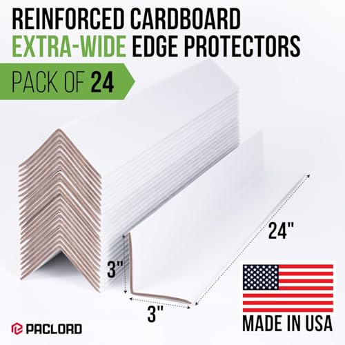 Extra-Wide 24" x 3" x 3" Reinforced Cardboard Edge Protectors - color: Thickness: 0.16", size: Pack of 24